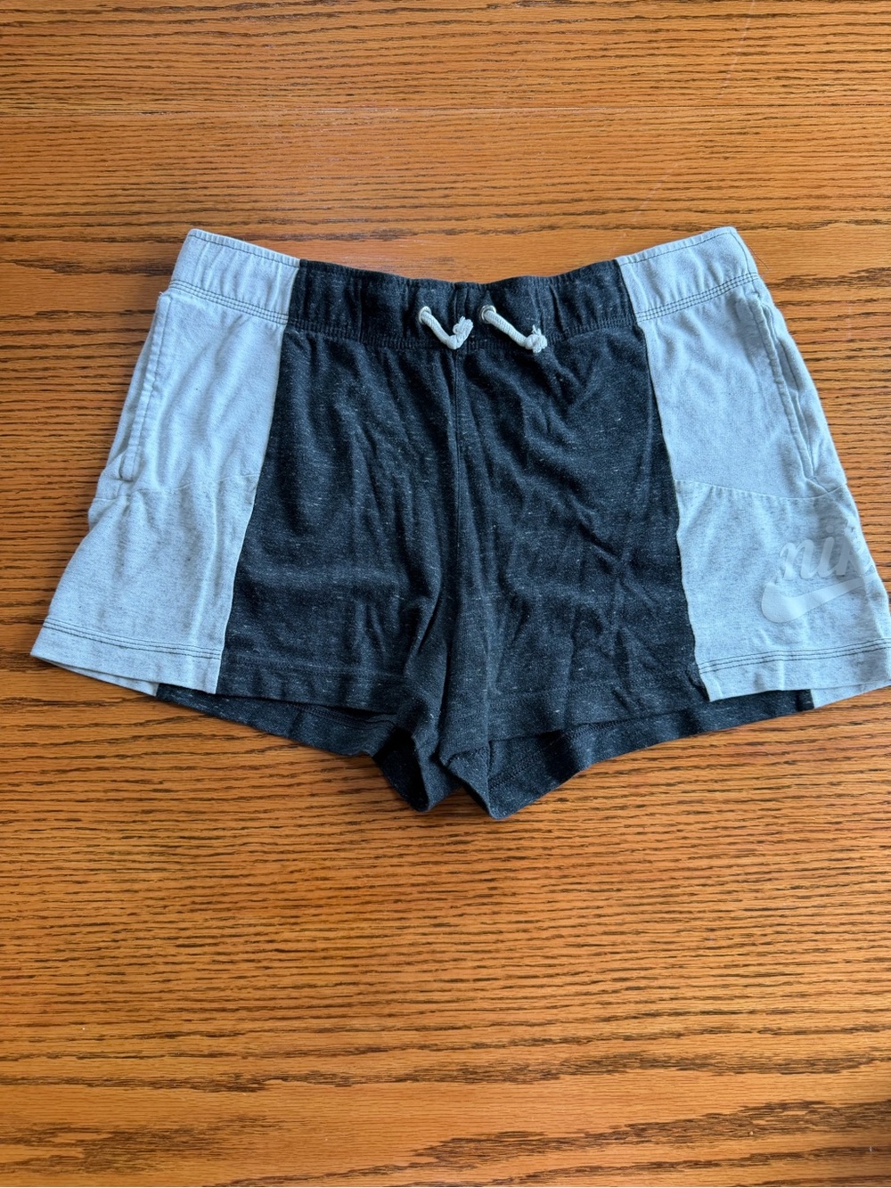 Nike Two-Tone Athletic Knit Shorts - Black & Light Gray